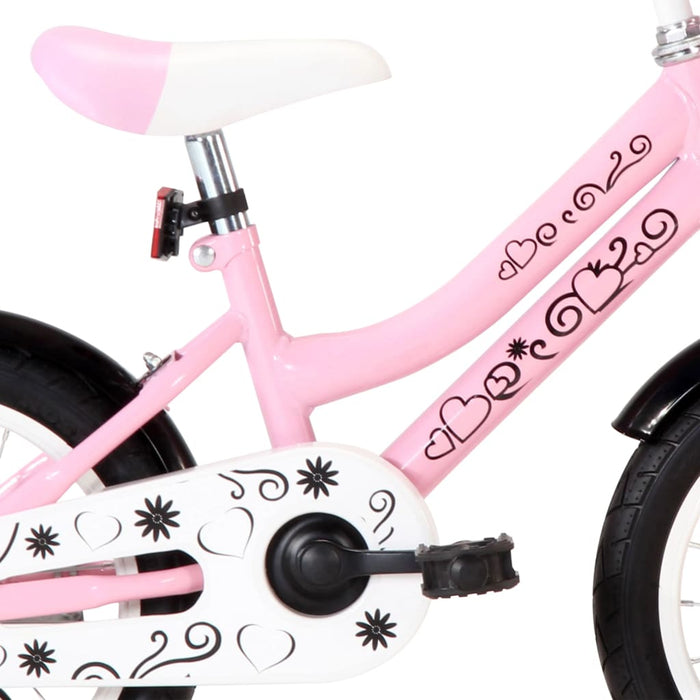 Bici per Bambini con Trasportino Frontale 14'' Bianca e Rosa