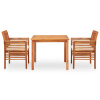 Set da Pranzo da Giardino 3 pz con Cuscini Massello di Acacia 278895