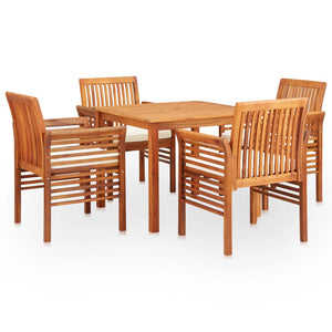 Set da Pranzo da Giardino 5 pz con Cuscini Massello di Acacia cod mxl 40179