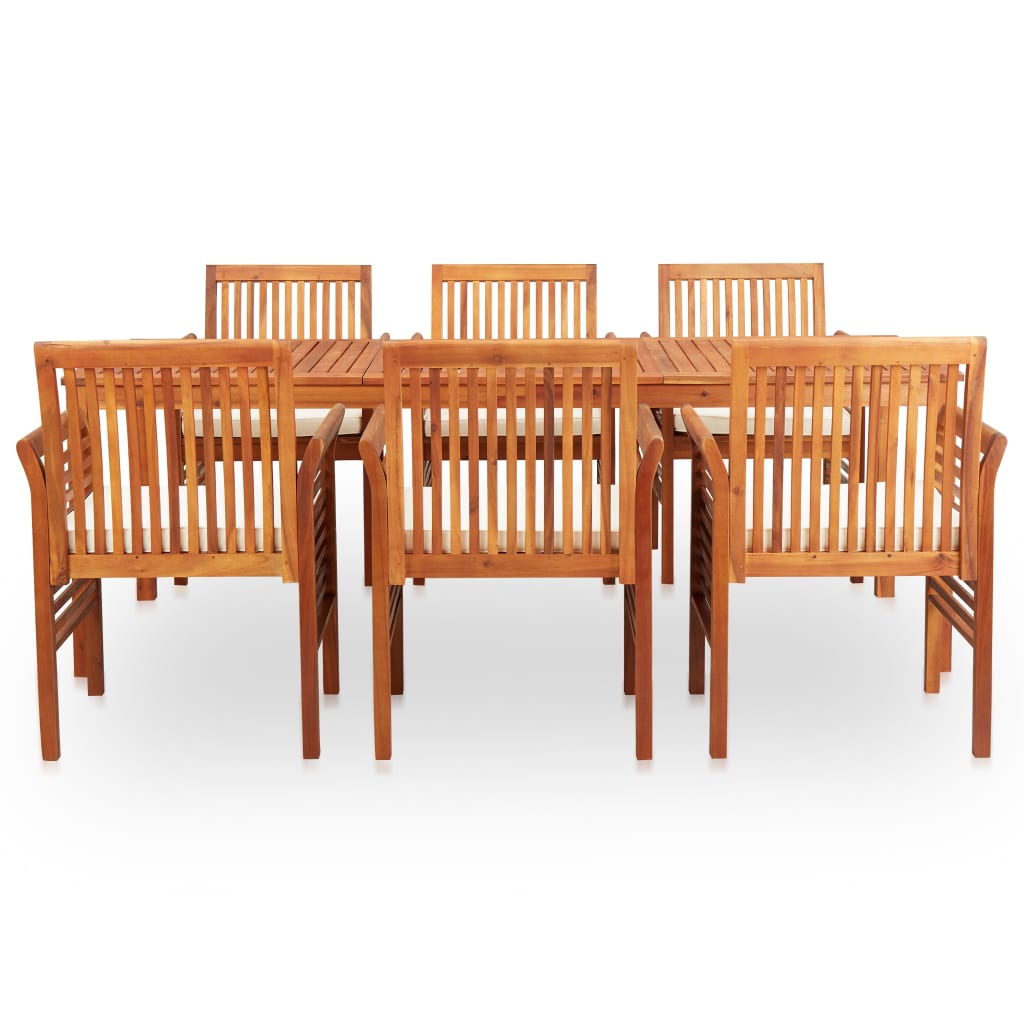 Set da Pranzo da Giardino 7 pz con Cuscini Massello di Acacia cod mxl 41581