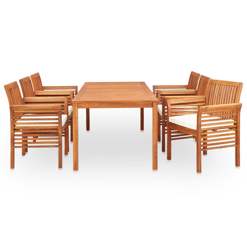 Set da Pranzo da Giardino 7 pz con Cuscini Massello di Acacia cod mxl 41581