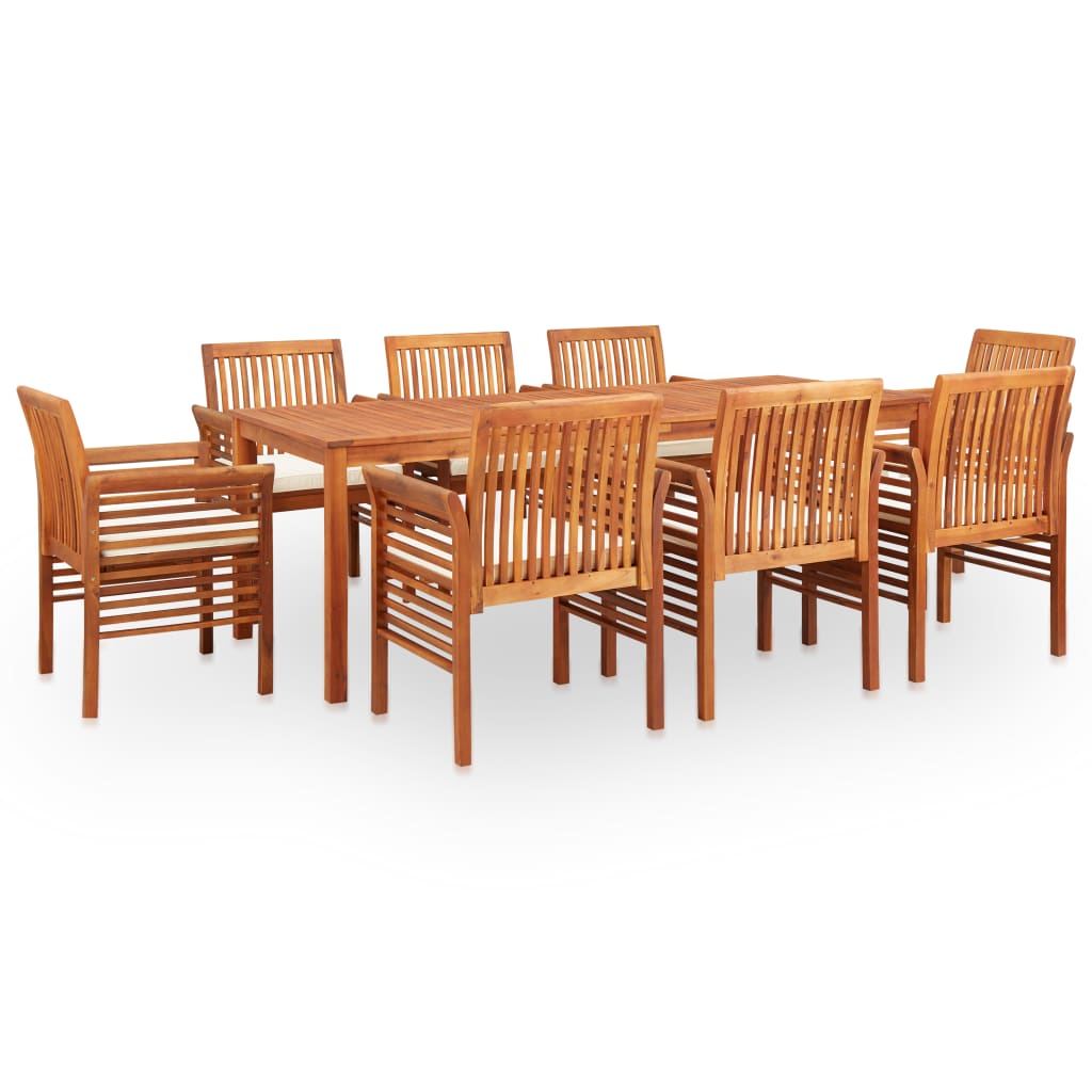 Set da Pranzo da Giardino 9 pz con Cuscini Massello di Acacia cod mxl 37744