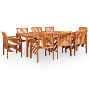 Set da Pranzo da Giardino 9 pz con Cuscini Massello di Acacia cod mxl 37744