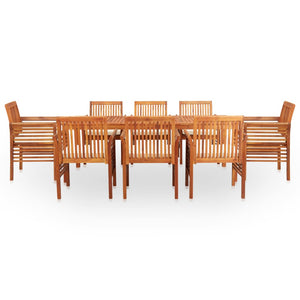 Set da Pranzo da Giardino 9 pz con Cuscini Massello di Acacia cod mxl 37744