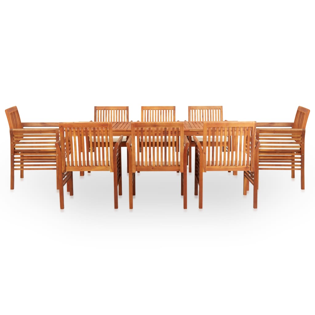 Set da Pranzo da Giardino 9 pz con Cuscini Massello di Acacia 278900