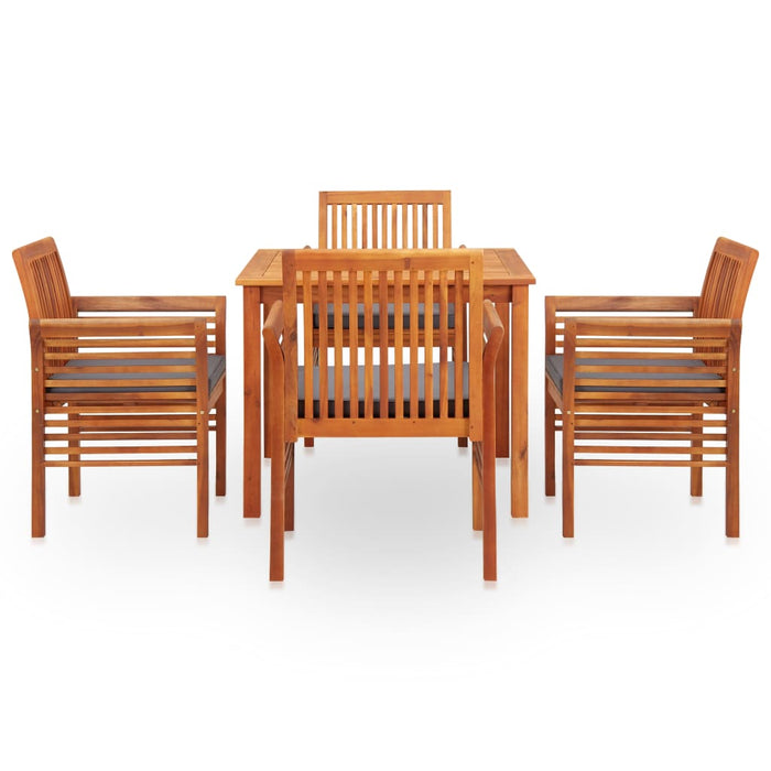 Set da Pranzo da Giardino 5 pz con Cuscini Massello di Acacia cod mxl 40174