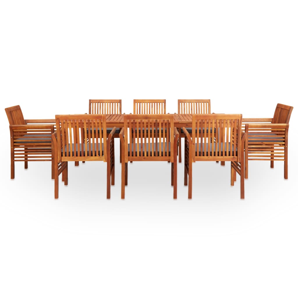 Set da Pranzo da Giardino 9 pz con Cuscini Massello di Acacia 278906