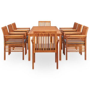 Set da Pranzo da Giardino 9 pz con Cuscini Massello di Acacia cod mxl 49922