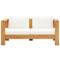 Set Divani da Giardino 4 pz con Cuscini Crema Legno di Acacia 278915