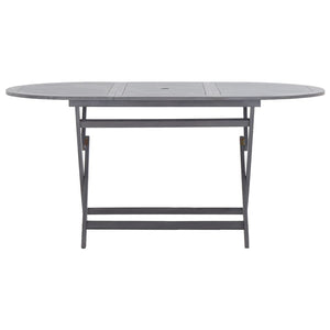 Set da Pranzo per Giardino 7 pz Legno Massello di Acacia Grigio 278923