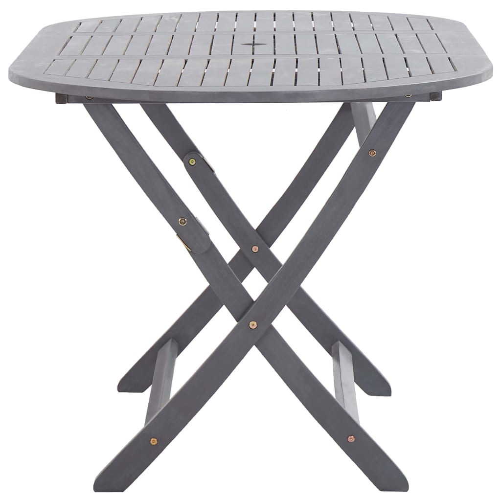 Set da Pranzo per Giardino 7 pz Legno Massello di Acacia Grigio 278923