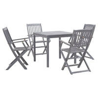 Set da Pranzo per Giardino 5 pz Legno Massello di Acacia Grigio 278925