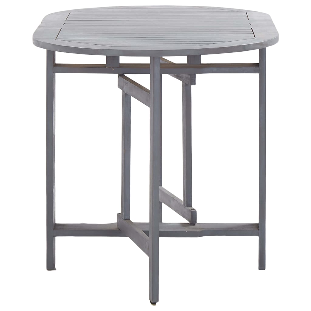 Set da Pranzo per Giardino 5 pz Legno Massello di Acacia Grigio 278926