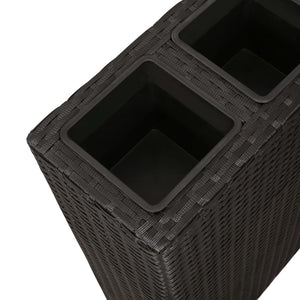 Letti Rialzati da Giardino con 4 Vasi 2 pz in Polyrattan Nero cod mxl 54324