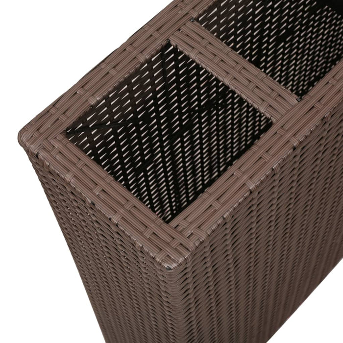 Letti Rialzati da Giardino con 4 Vasi 2 pz in Polyrattan Marrone 279083