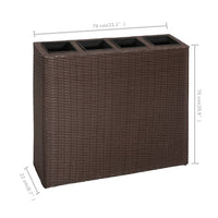 Letti Rialzati da Giardino con 4 Vasi 2 pz in Polyrattan Marrone cod mxl 67168