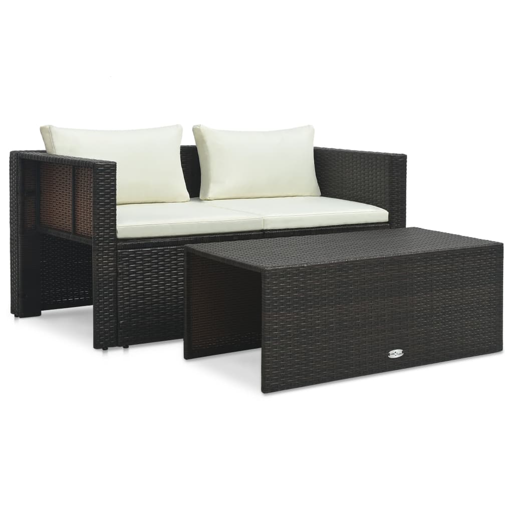 Set Divani da Giardino 6 pz con Cuscini in Polyrattan Marrone cod mxl 35658