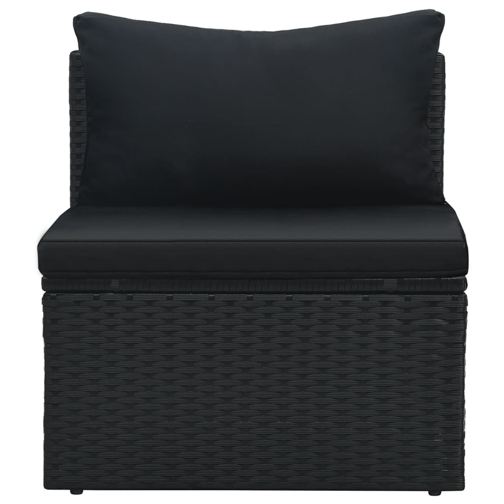 Set Divani da Giardino 6 pz con Cuscini in Polyrattan Nero cod mxl 31397