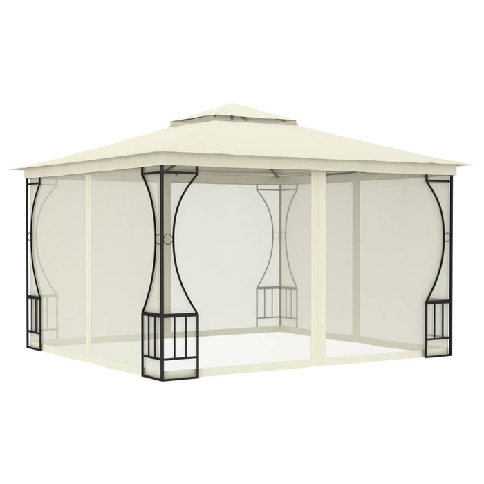 Gazebo con Rete 300x300x265 cm Crema cod mxl 66063