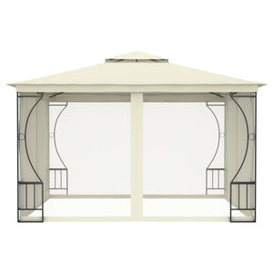 Gazebo con Rete 300x300x265 cm Crema 48595