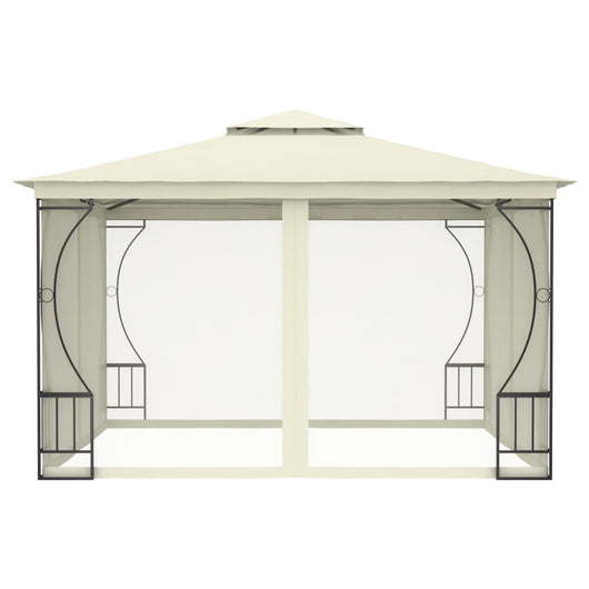 Gazebo con Rete 300x300x265 cm Crema 48595