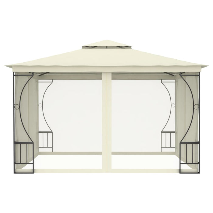 Gazebo con Rete 300x300x265 cm Crema 48595