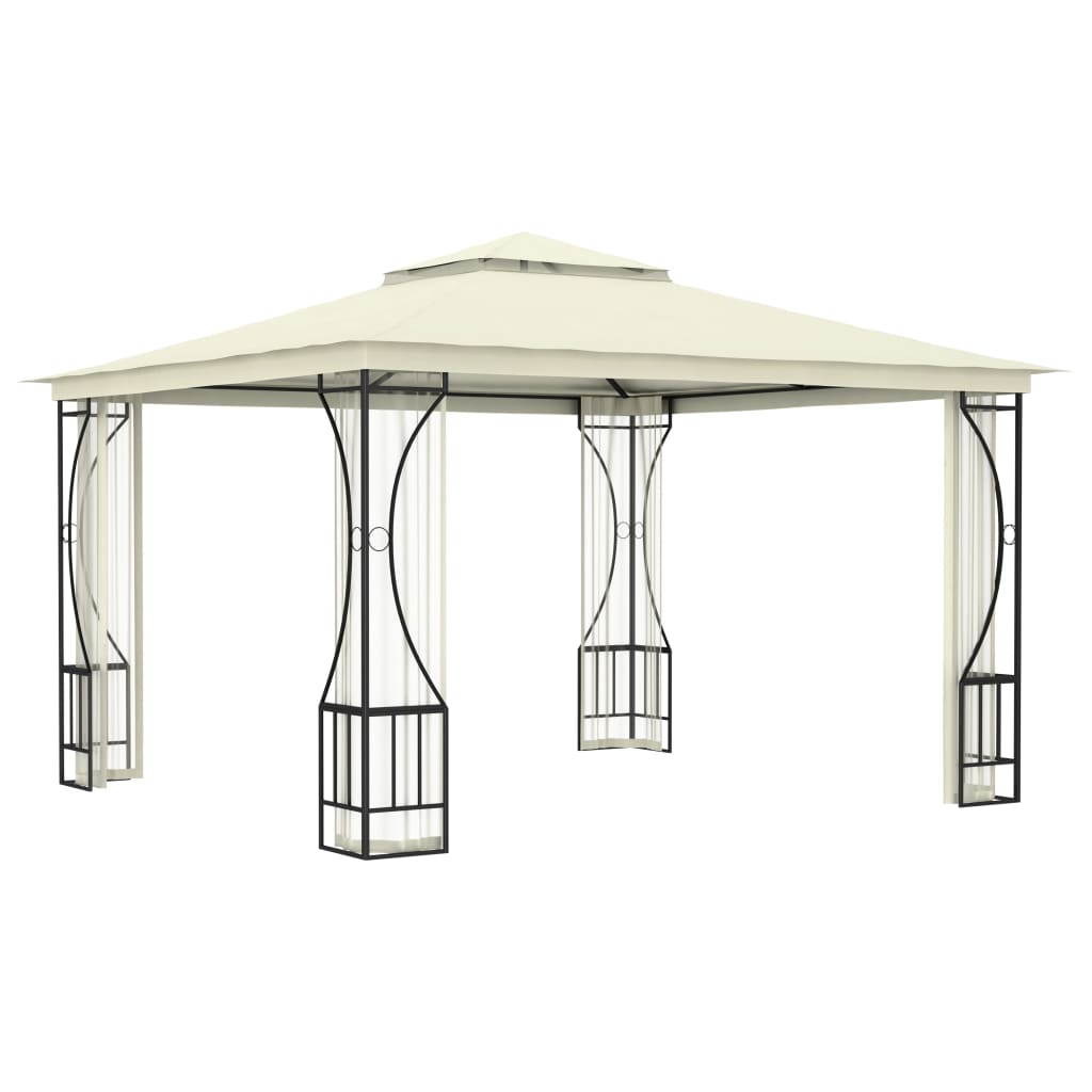 Gazebo con Rete 300x300x265 cm Crema cod mxl 66063