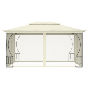 Gazebo con Rete 300x400x265 cm Crema cod mxl 66120