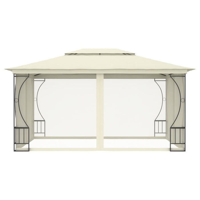 Gazebo con Rete 300x400x265 cm Crema cod mxl 66120