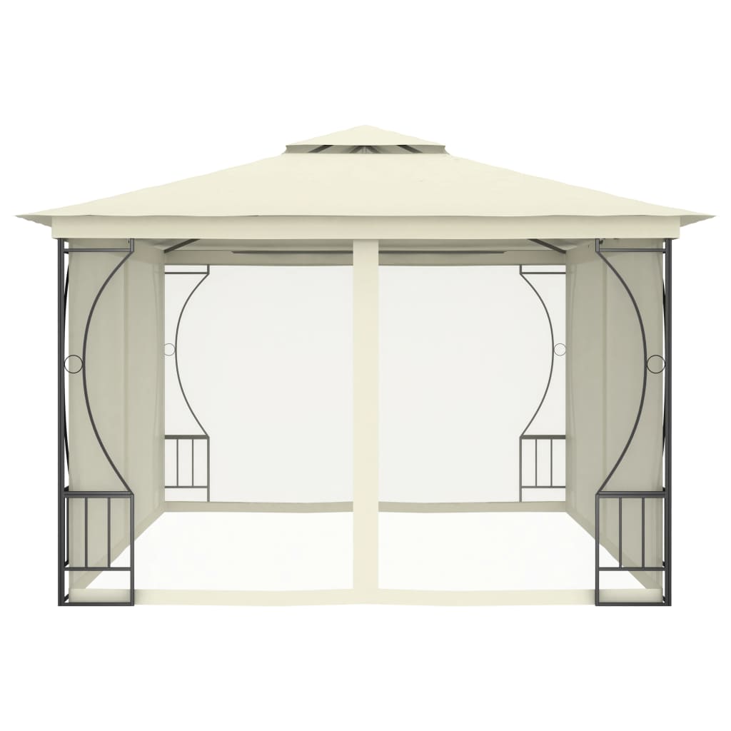 Gazebo con Rete 300x400x265 cm Crema cod mxl 66120