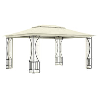 Gazebo con Rete 300x400x265 cm Crema cod mxl 66120