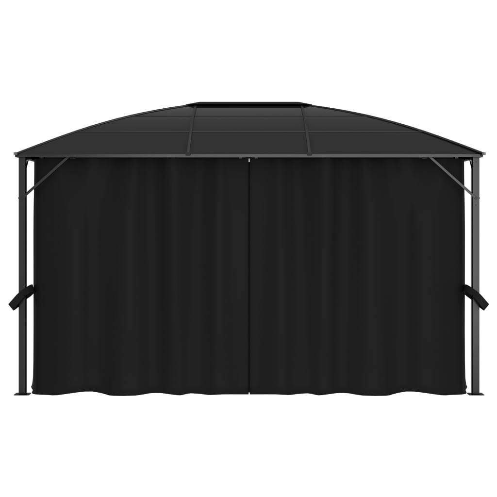 Gazebo con Tende 400x300x265 cm Antracite 48601