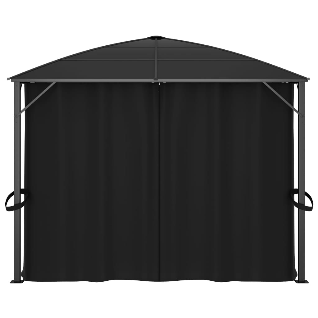 Gazebo con Tende 400x300x265 cm Antracite 48601