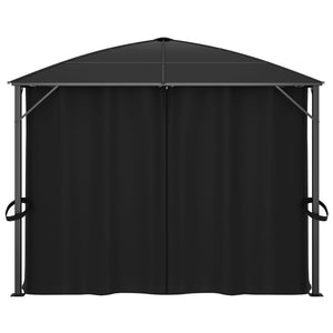 Gazebo con Tende 400x300x265 cm Antracite 48601