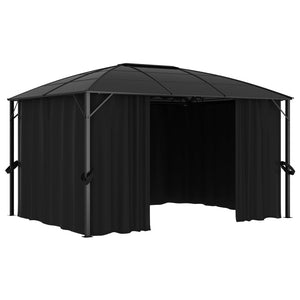 Gazebo con Tende 400x300x265 cm Antracite 48601