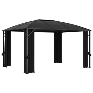 Gazebo con Tende 400x300x265 cm Antracite 48601