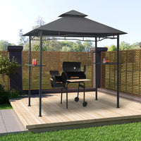 Gazebo per Barbecue 240x150x255 cm Antracite in Acciaio 48602