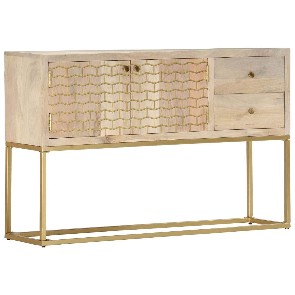 Credenza Oro 120x30x75 cm Legno Massello di Mango 286500