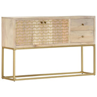 Credenza Oro 120x30x75 cm Legno Massello di Mango 286500