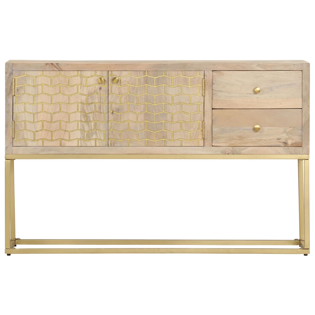 Credenza Oro 120x30x75 cm Legno Massello di Mango 286500