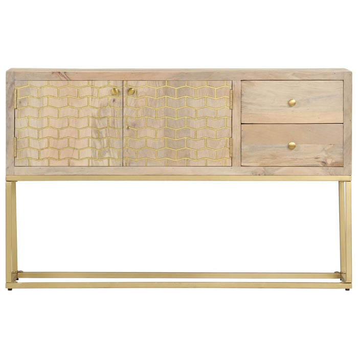 Credenza Oro 120x30x75 cm Legno Massello di Mango 286500