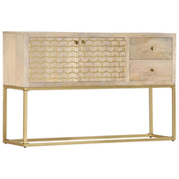 Credenza Oro 120x30x75 cm Legno Massello di Mango 286500