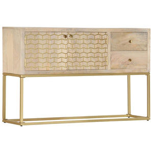 Credenza Oro 120x30x75 cm Legno Massello di Mango 286500