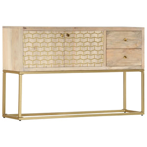 Credenza Oro 120x30x75 cm Legno Massello di Mango 286500