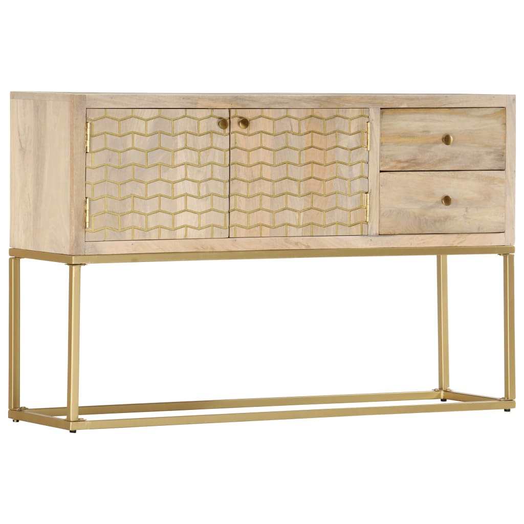 Credenza Oro 120x30x75 cm Legno Massello di Mango 286500