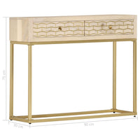 Tavolo Consolle Oro 90x30x75 cm in Legno Massello di Mango cod mxl 23638