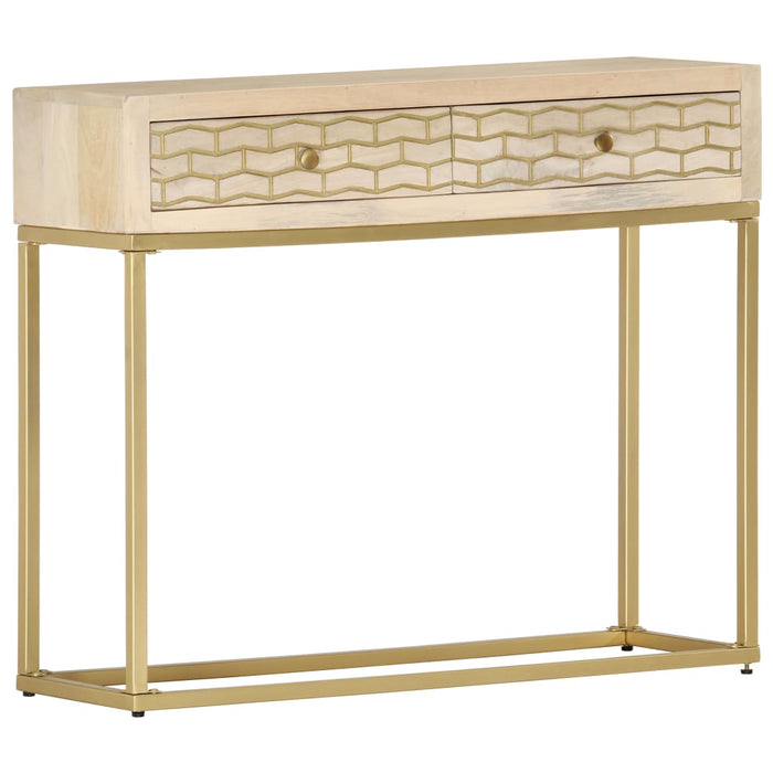 Tavolo Consolle Oro 90x30x75 cm in Legno Massello di Mango cod mxl 23638