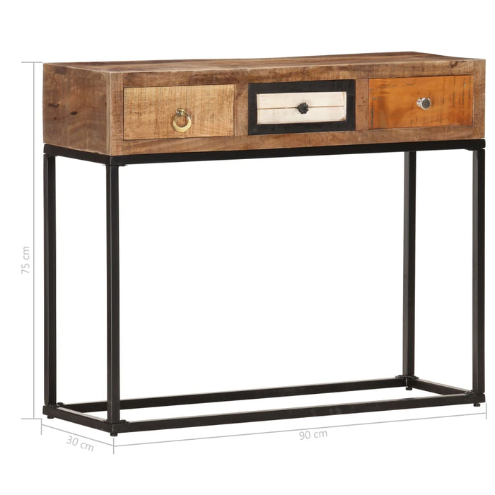 Tavolo Consolle Oro 90x30x75 cm in Legno Massello di Recupero cod mxl 19144