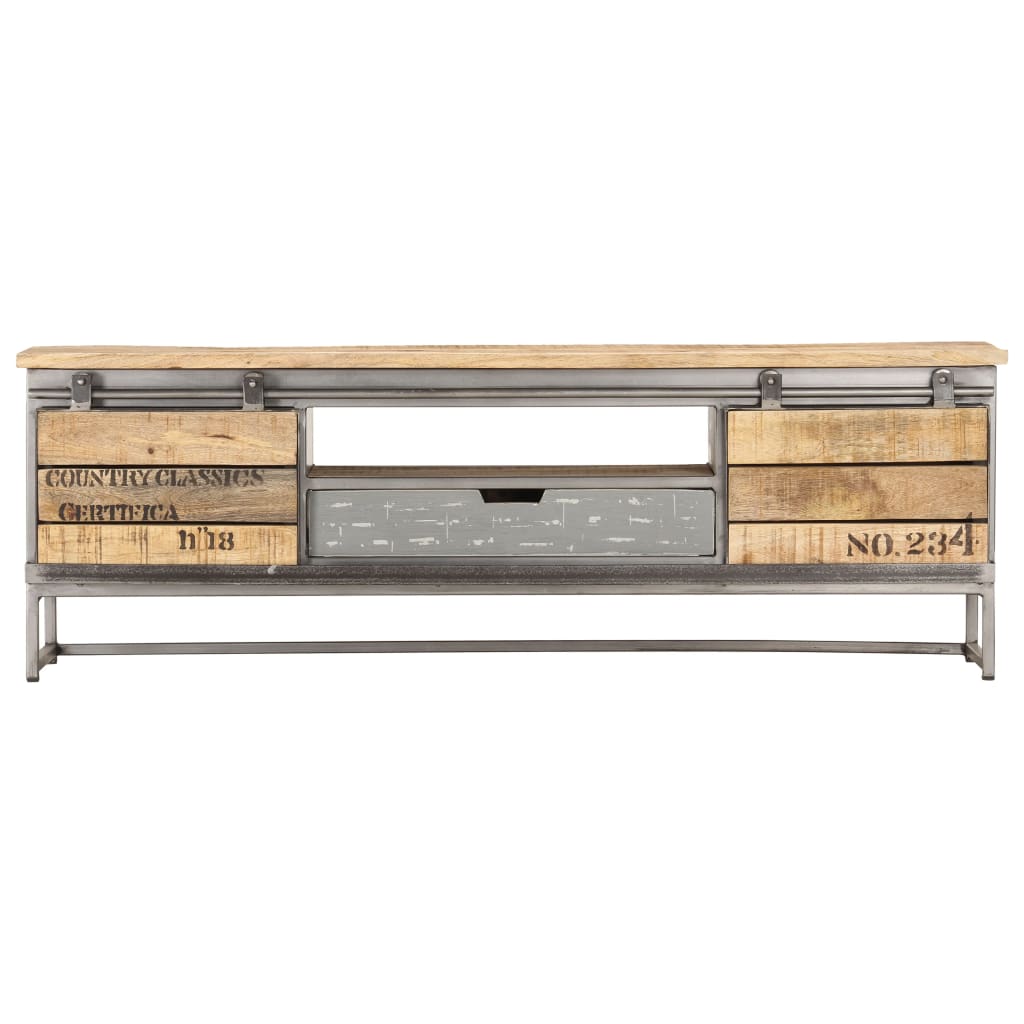 Mobile Porta TV 120x30x40 cm in Legno Massello di Mango cod mxl 27412