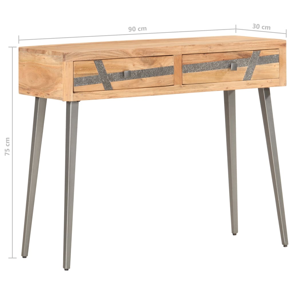 Tavolo Consolle 90x30x75 cm in Legno Massello di Acacia 286549